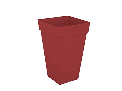 CAPRI SQUARE HIGH POT 50CM DARK RED von Artevasi