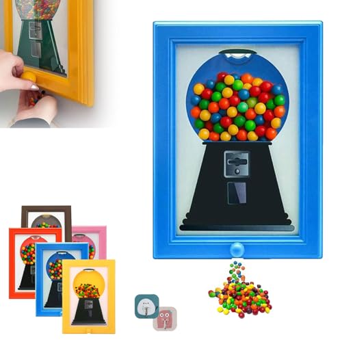 Bilderrahmen Süßigkeitenspender - Wandmontierter Candy Dispenser Automat für Home Office, Dekorative Süßigkeiten Spender mit Schnelle Verteilung (Blau) von Artévita