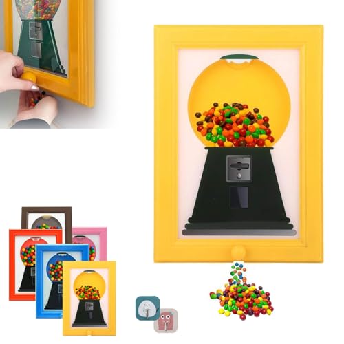 Bilderrahmen Süßigkeitenspender - Wandmontierter Candy Dispenser Automat für Home Office, Dekorative Süßigkeiten Spender mit Schnelle Verteilung (Gelb) von Artévita