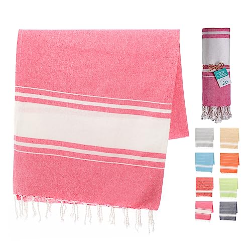 Artexia Saunatuch, Strandtuch, Hamamtuch, Picknickdecke, Badetuch, Duschtuch Beach Towel Badehandtuch Groß Baumwolle, Damen und Herren Strandtuch XXL (Fuchsie) von Artexia