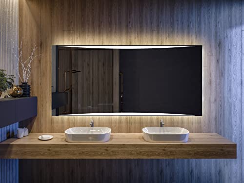Artforma Badspiegel 190x80 cm mit LED Beleuchtung - Wählen Sie Zubehör - Individuell Nach Maß - Beleuchtet Wandspiegel Lichtspiegel Badezimmerspiegel - LED Farbe zu Wählen Kaltweiß/Neutralweiß L78 von Artforma