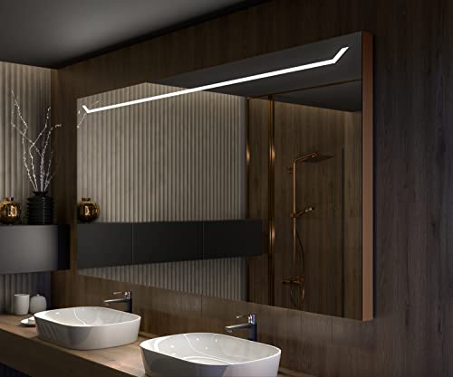 Artforma Badspiegel Premium 70x60 cm mit LED Beleuchtung und Abdeckung - Wählen Sie Zubehör - Individuell Nach Maß - Beleuchtet Wandspiegel Lichtspiegel Badezimmerspiegel - LED Farbe zu Wählen L128 von Artforma