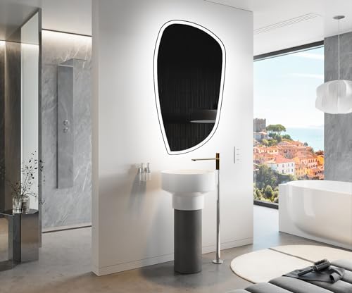 Artforma Badspiegel mit Beleuchtung - Asymmetrischer Spiegel - 64x114 - Led Spiegel Bad - Unregelmäßiger Form - Badezimmerspiegel Nach Maß - Modernes Design - Ohne Rahmen Artforma Badspiegel mit Beleuchtung - Asymmetrischer Spiegel - 64x114 - Led Spiegel Bad - Unregelmäßiger Form - Badezimmerspiegel Nach Maß - Modernes Design - Ohne Rahmen von Artforma