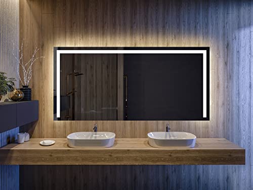 Artforma Badspiegel mit Beleuchtung - Led Spiegel Bad - 100x70 - Badezimmerspiegel Nach Maß - auf Individuelle Bestellung Gefertigt - Modernes Design - Ohne Rahmen von Artforma