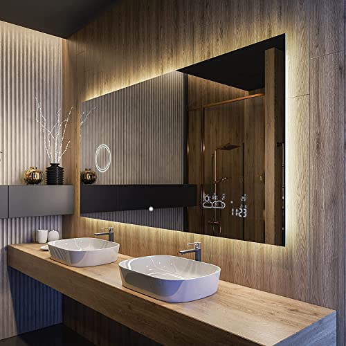 Artforma Badspiegel mit Beleuchtung - Led Spiegel Bad - 140x90 - Badezimmerspiegel Nach Maß - auf Individuelle Bestellung Gefertigt - Modernes Design - Ohne Rahmen von Artforma
