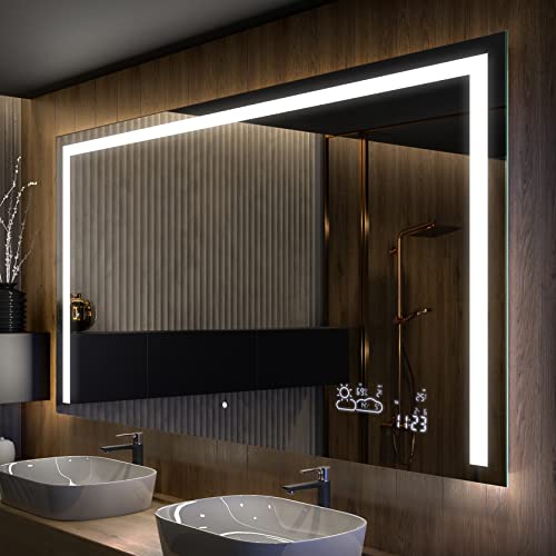 Artforma Badspiegel mit Beleuchtung - Led Spiegel Bad - 80x90 - Badezimmerspiegel Nach Maß - auf Individuelle Bestellung Gefertigt - Modernes Design - Ohne Rahmen von Artforma