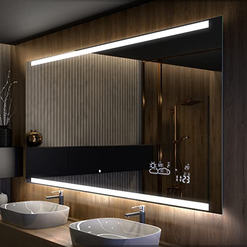 Artforma Badspiegel mit Beleuchtung - Led Spiegel Bad - 90x70 - Badezimmerspiegel Nach Maß - auf Individuelle Bestellung Gefertigt - Modernes Design - Ohne Rahmen von Artforma