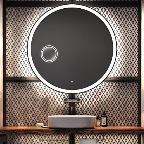 Artforma Badspiegel mit Beleuchtung - Spiegel Rund - 95x95 - Wandspiegel Nach Maß - Runder Spiegel auf Individuelle Bestellung Gefertigt - Modernes Design - Ohne Rahmen Artforma Badspiegel mit Beleuchtung - Spiegel Rund - 95x95 - Wandspiegel Nach Maß - Runder Spiegel auf Individuelle Bestellung Gefertigt - Modernes Design - Ohne Rahmen von Artforma