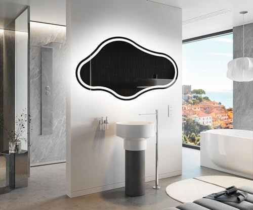 Artforma Badspiegel mit Beleuchtung - Asymmetrischer Spiegel - 94x54 - Led Spiegel Bad - Unregelmäßiger Form - Badezimmerspiegel Nach Maß - Modernes Design - Ohne Rahmen Artforma Badspiegel mit Beleuchtung - Asymmetrischer Spiegel - 94x54 - Led Spiegel Bad - Unregelmäßiger Form - Badezimmerspiegel Nach Maß - Modernes Design - Ohne Rahmen von Artforma