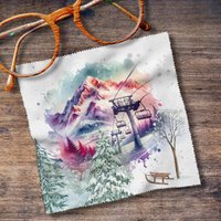 Bedrucktes Mikrofasertuch "Ski Urlaub" Für Brillen Displays Brillenputztuch Geschenk Zum Winterurlaub Skifahren #sp19 von ArtfulWipes