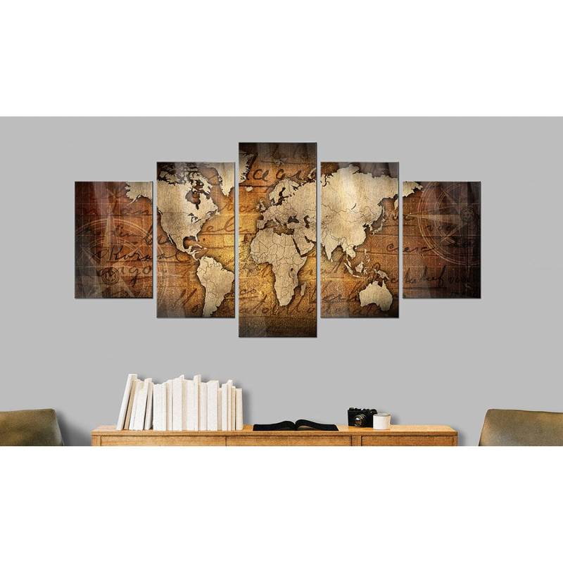 home24 Acrylglasbild Bronze Map I Acrylglas Braun 200 x 100cm von home24