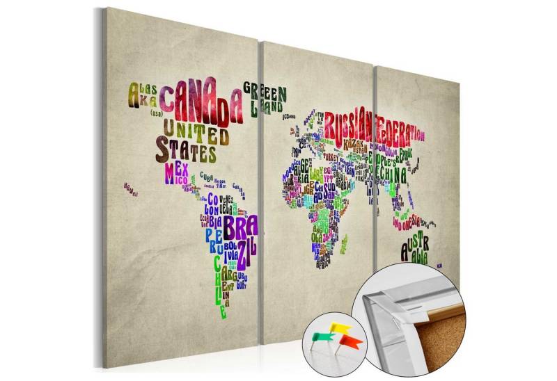 Artgeist Pinnwand Colorful Countries [Cork Map] von Artgeist
