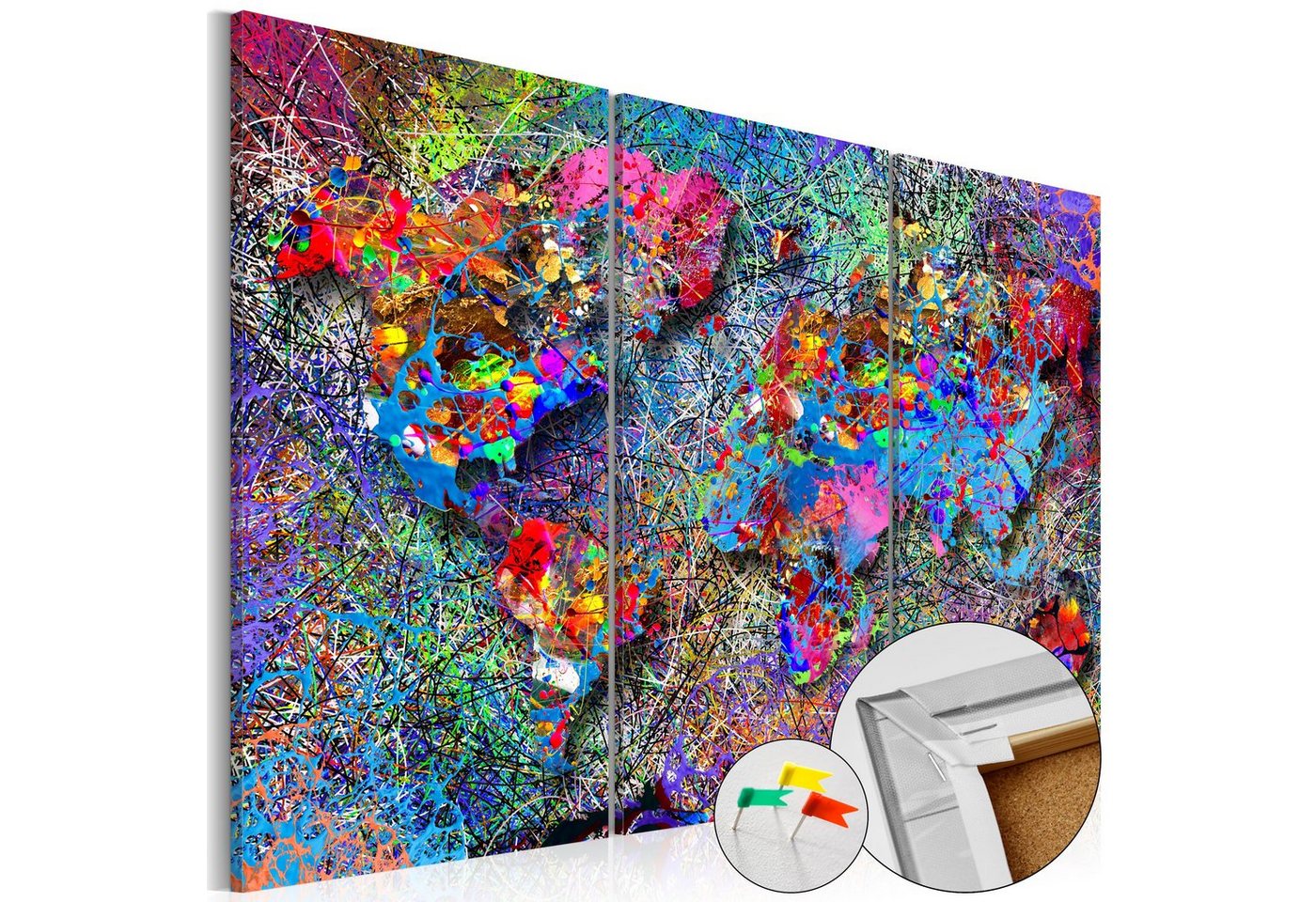 Artgeist Pinnwand Colourful Whirl [Cork Map] von Artgeist