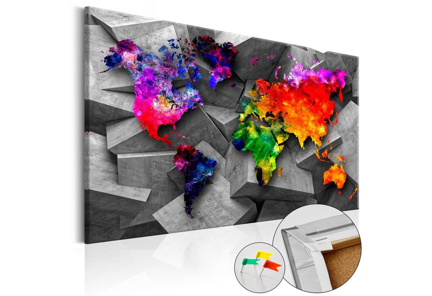 Artgeist Pinnwand Cubic World [Cork Map] von Artgeist