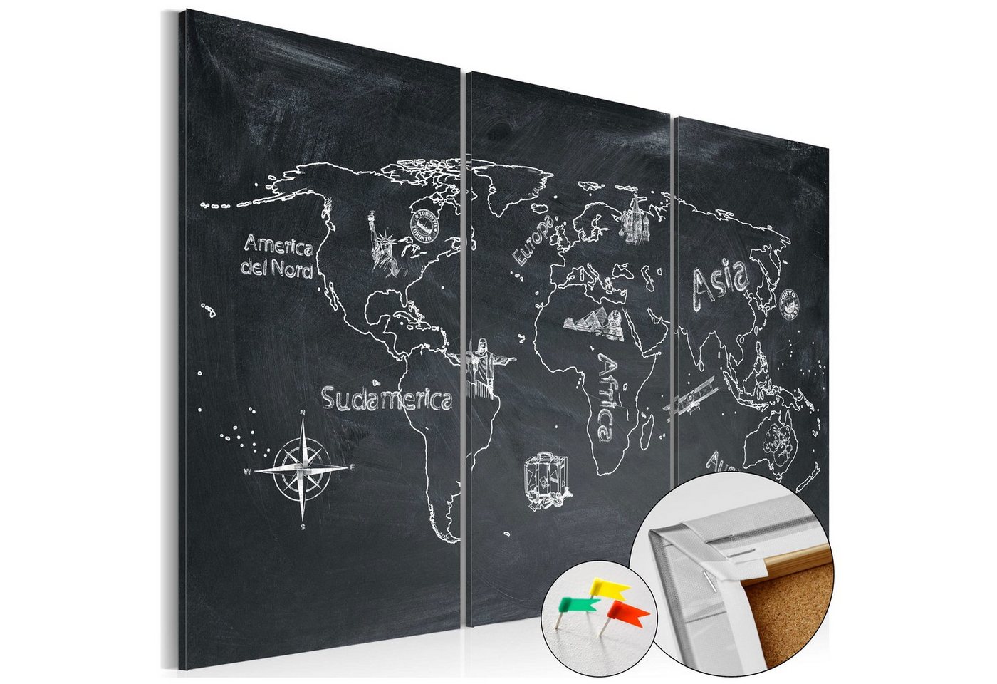 Artgeist Pinnwand Geography lesson [Cork Map] von Artgeist