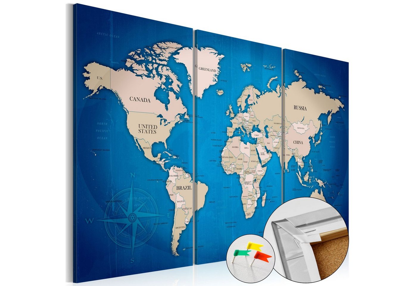 Artgeist Pinnwand Ink Journey [Cork Map] von Artgeist