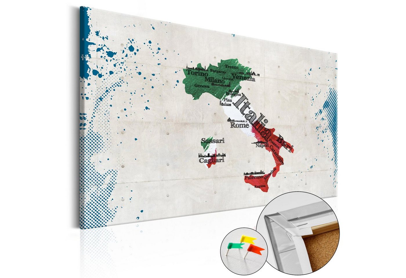 Artgeist Pinnwand Italy [Cork Map] von Artgeist