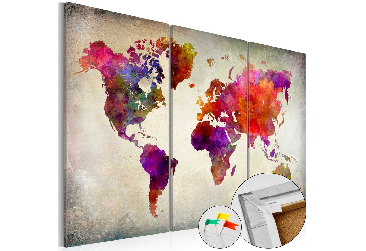 Artgeist Pinnwand Mosaic of Colours [Cork Map] von Artgeist