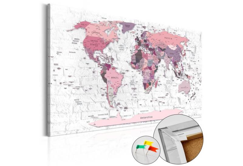 Artgeist Pinnwand Pink Frontiers [Cork Map] von Artgeist