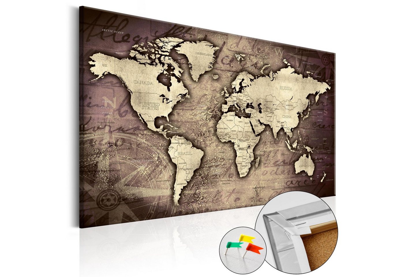 Artgeist Pinnwand Precious World [Cork Map] von Artgeist