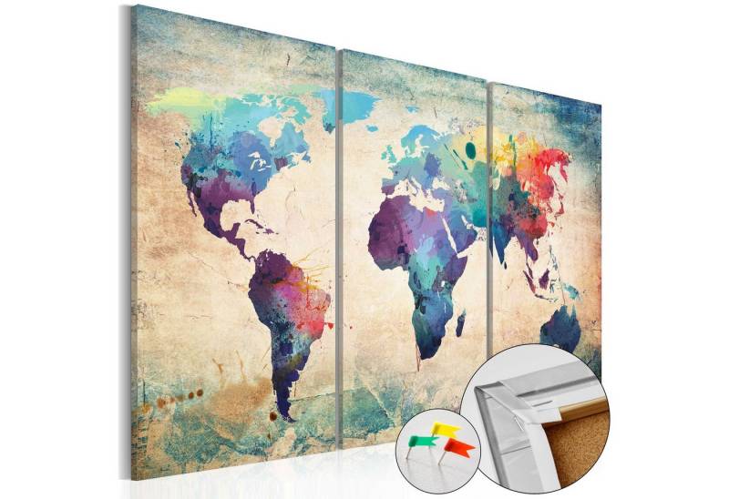 Artgeist Pinnwand Rainbow Map [Cork Map] von Artgeist