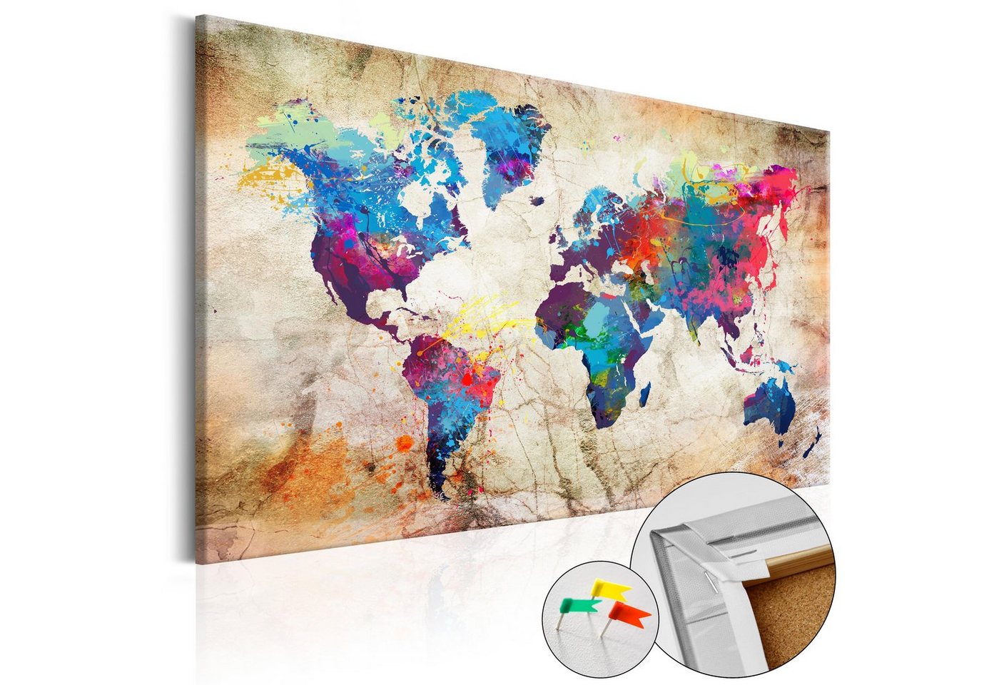 Artgeist Pinnwand World Map: Urban Style [Cork Map] von Artgeist