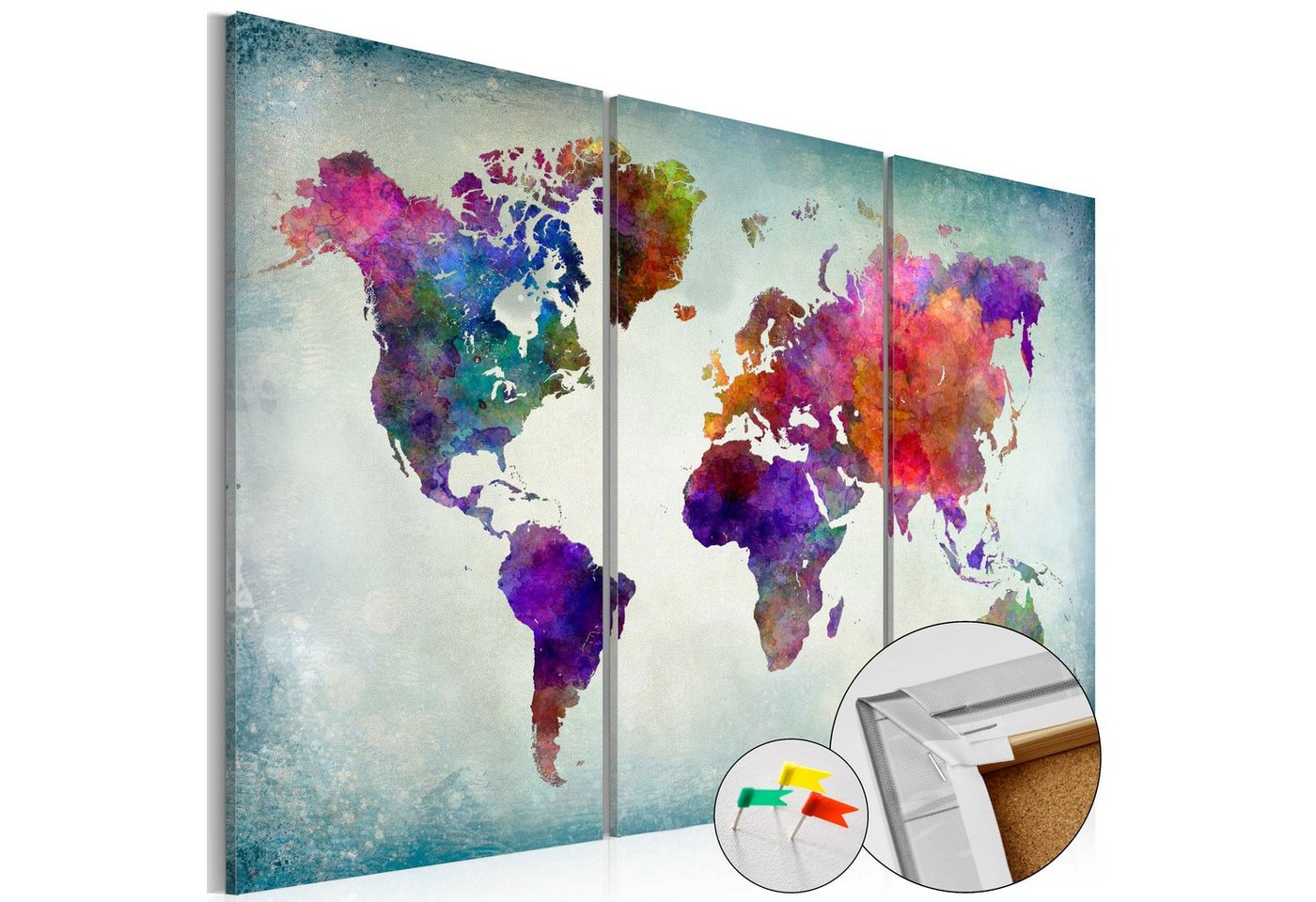 Artgeist Pinnwand World in Colors [Cork Map] von Artgeist