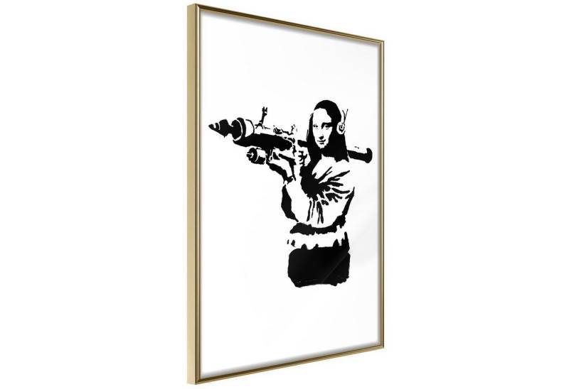 Artgeist Poster Banksy Mona Lisa with Rocket Launcher von Artgeist