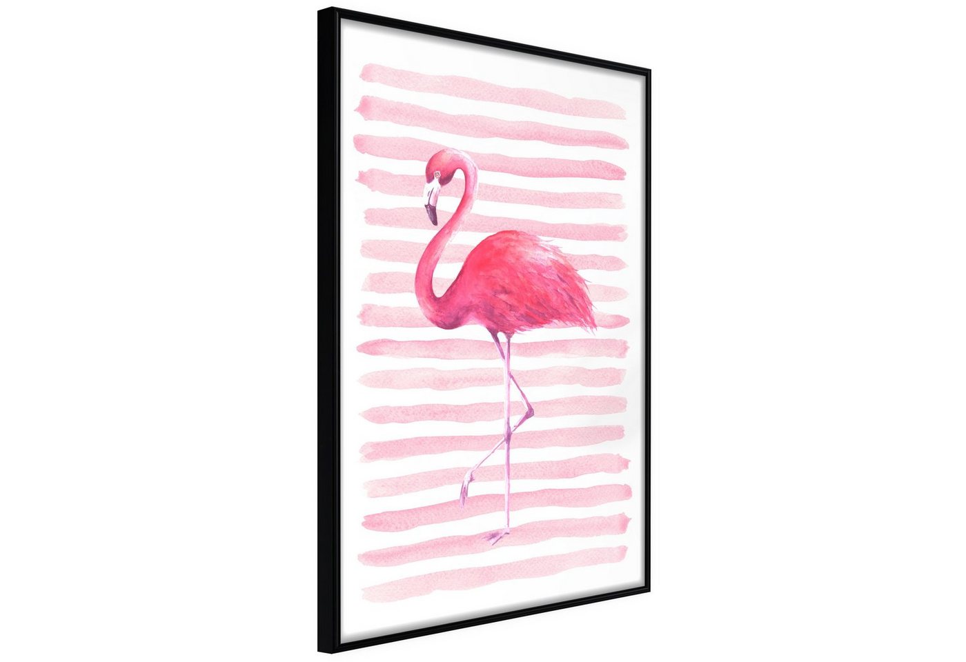 Artgeist Poster Flamingo and Stripes [] von Artgeist