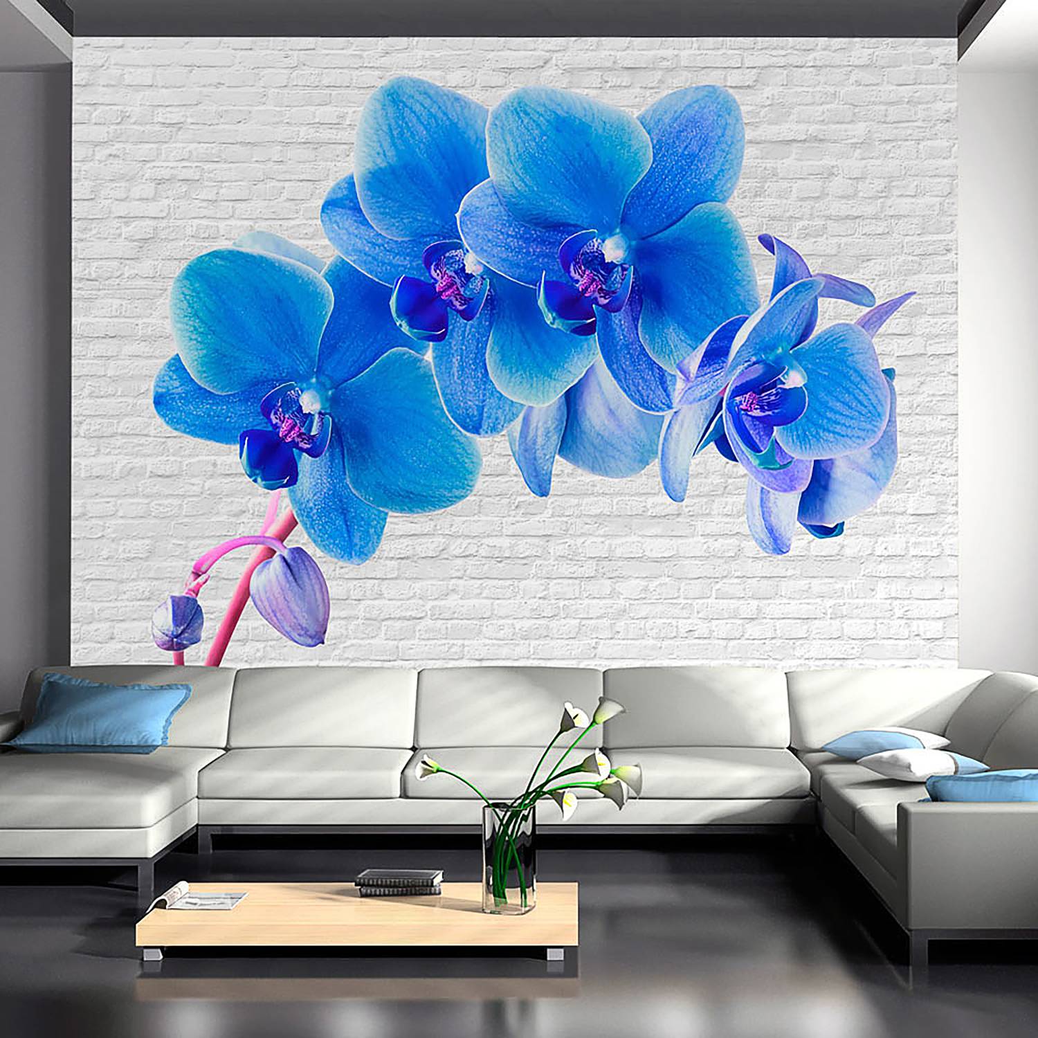 Artgeist Vliestapete Blue Excitation Premium Vlies Blau/Weiß Rechteckig 100x70 cm (BxH) von Artgeist