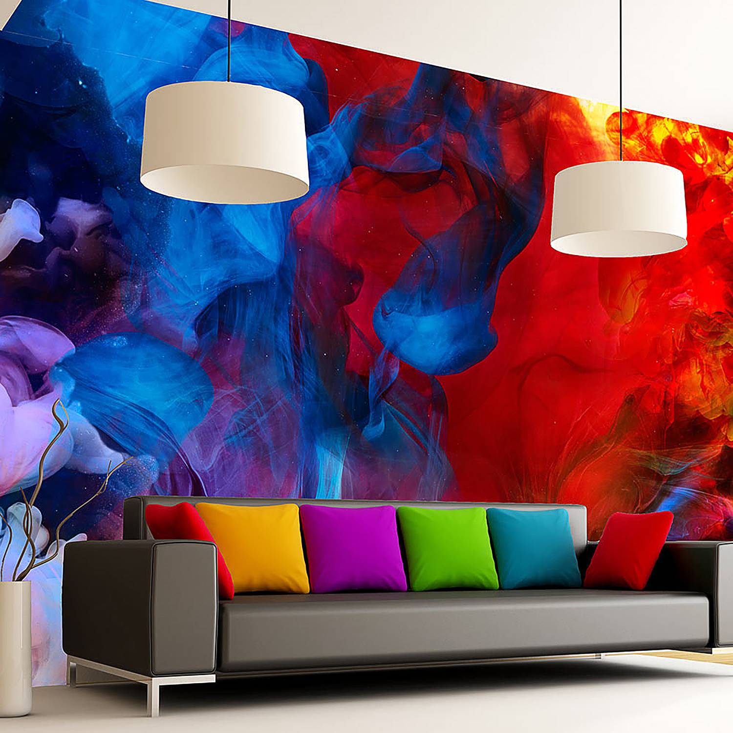 Artgeist Vliestapete Colored Flames Premium Vlies Mehrfarbig Rechteckig 250x175 cm (BxH) von Artgeist