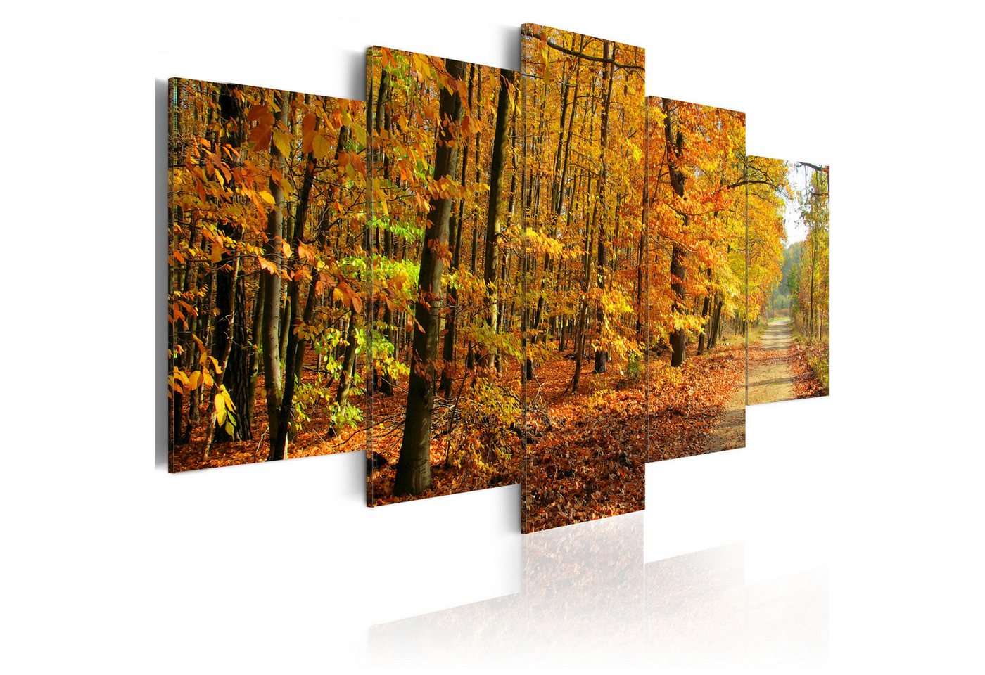 Artgeist Wandbild Allee inmitten bunter Bäume Artgeist Wandbild Allee inmitten bunter Bäume von Artgeist