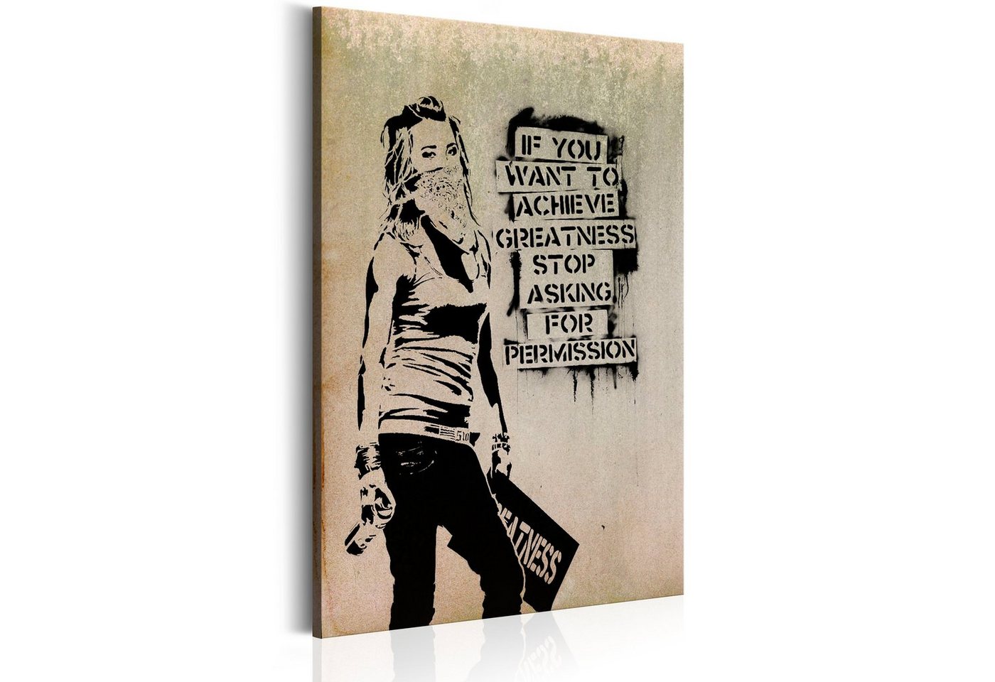 Artgeist Wandbild Graffiti Slogan by Banksy von Artgeist