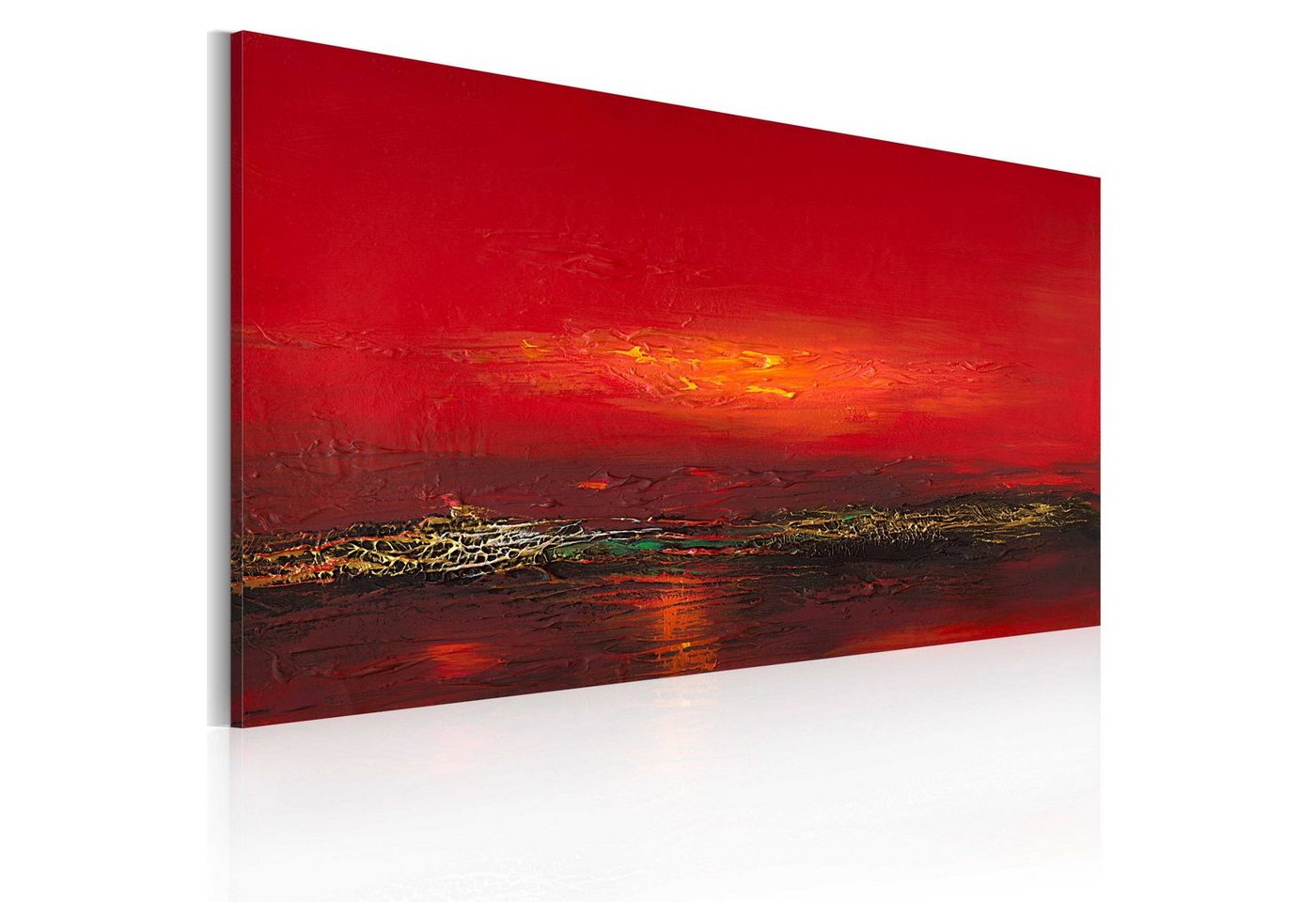 Artgeist Wandbild Roter Sonnenuntergang am Meer von Artgeist