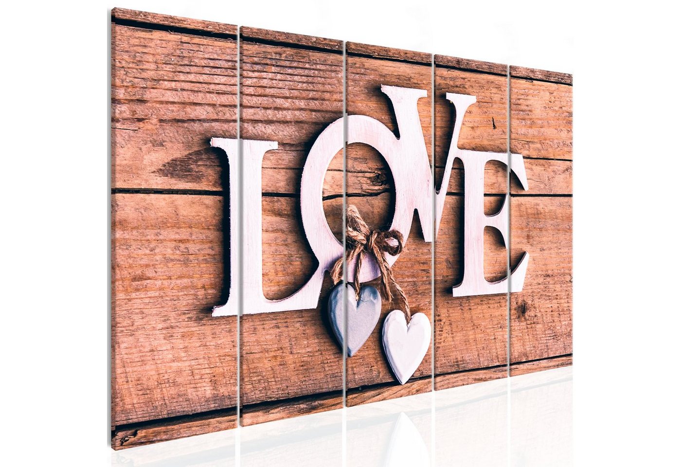 Artgeist Wandbild Wooden Letters (5 Parts) Narrow von Artgeist