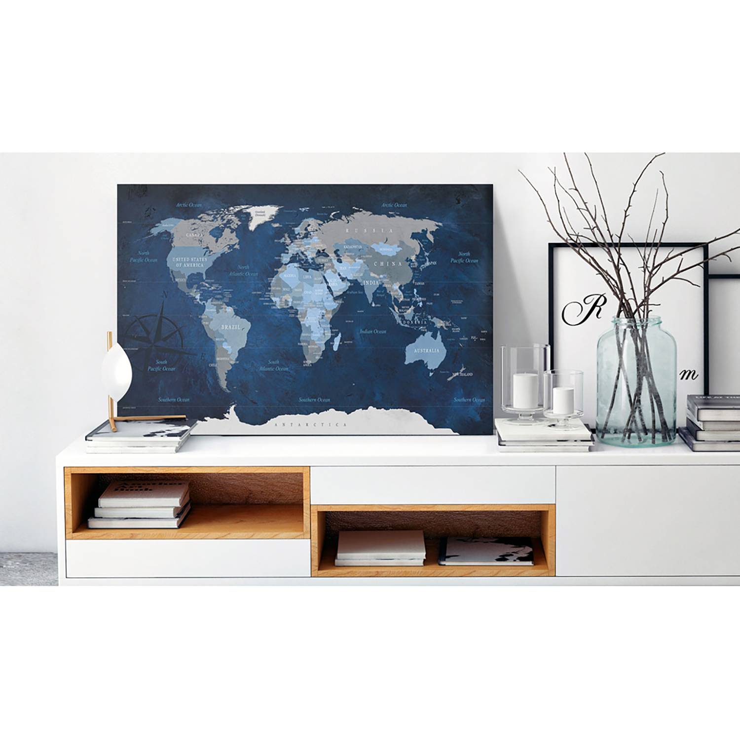 Korkbild Dark Blue World von Artgeist