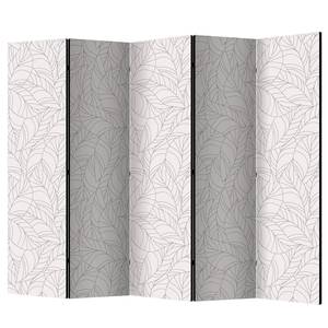 home24 Paravent Colourless Leaves Fleece Beige 225 x 172 x 3cm von home24