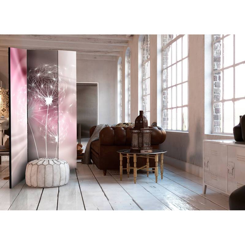 home24 Paravent Magic Touch Fleece Violett 135 x 172 x 3cm 3-teilig von home24