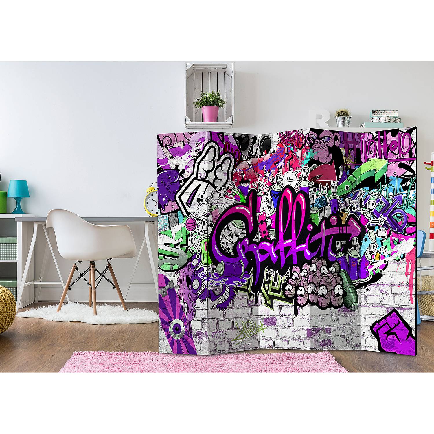 Paravent Purple Graffiti (5-teilig) von Artgeist