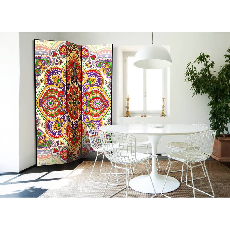 home24 Paravent Unusual Exoticism Fleece Multicolor 135 x 172 x 3cm 3-teilig von home24
