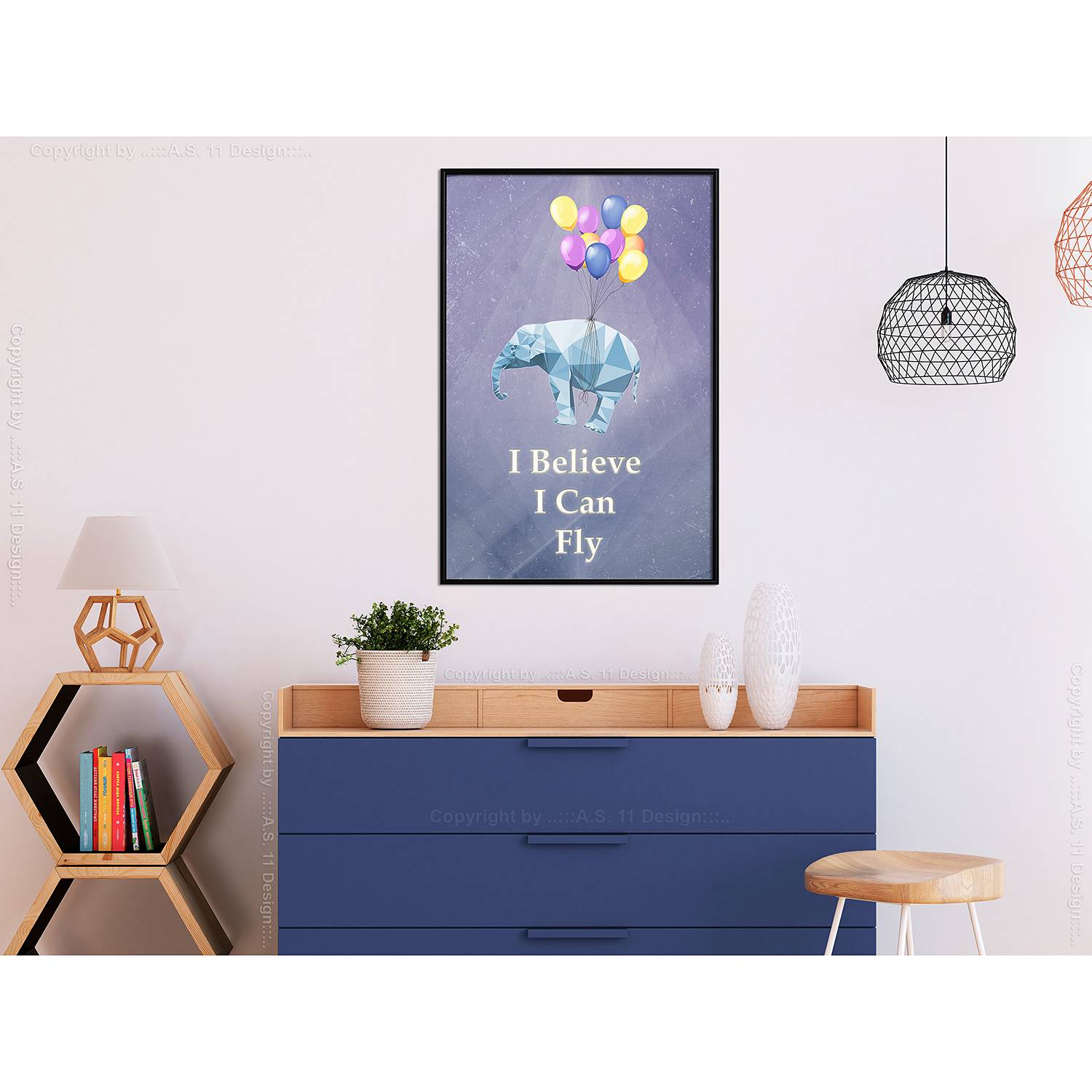 Poster Flying Elephant von Artgeist