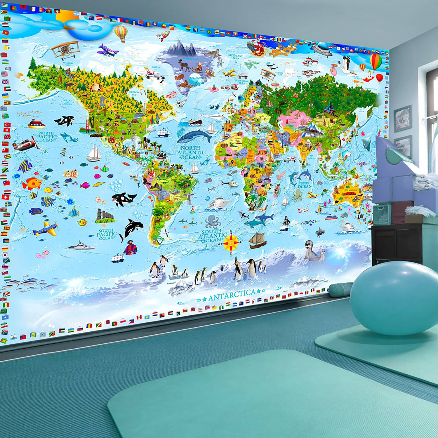 Vlies Fototapete World Map for Kids von Artgeist