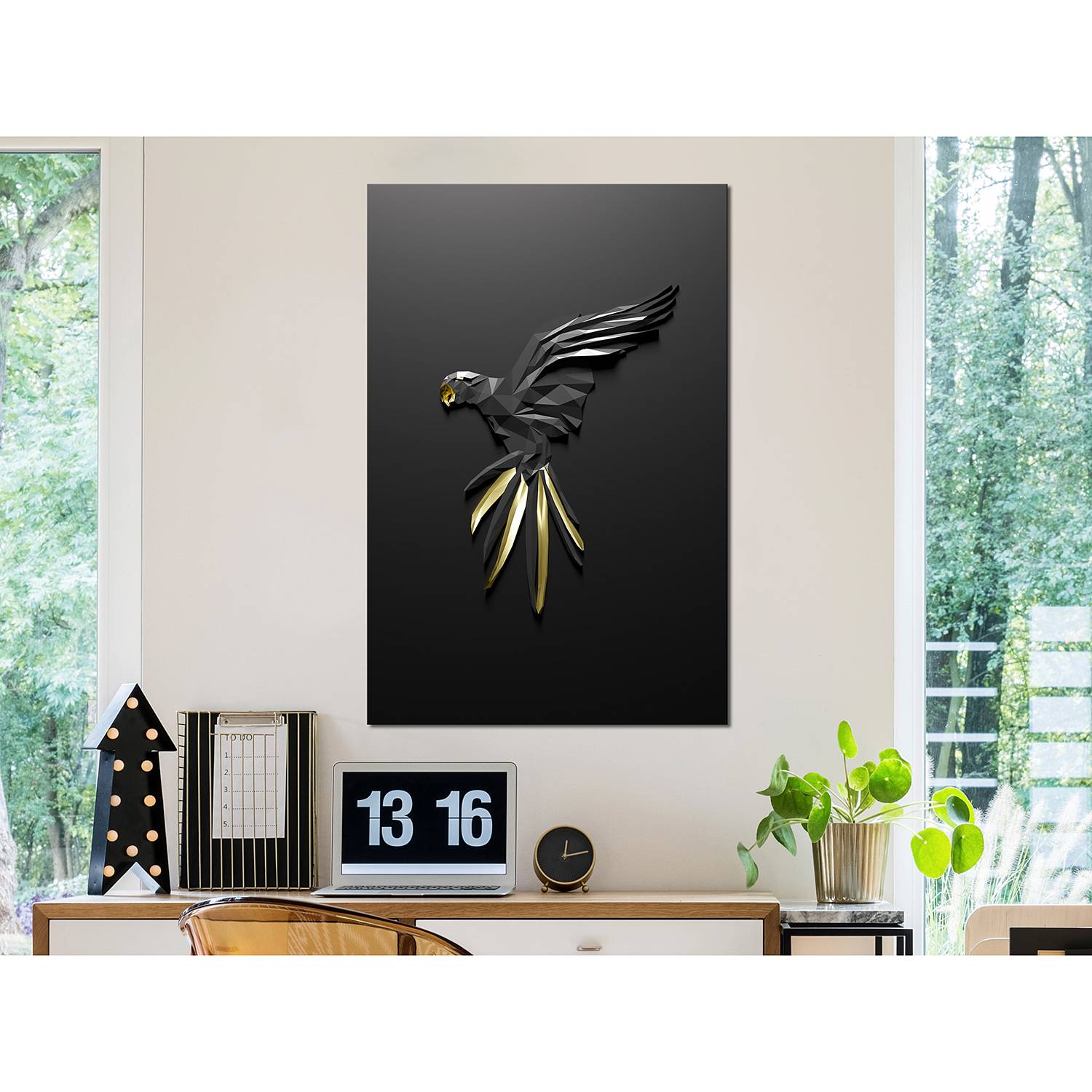 Wandbild Black Parrot von Artgeist