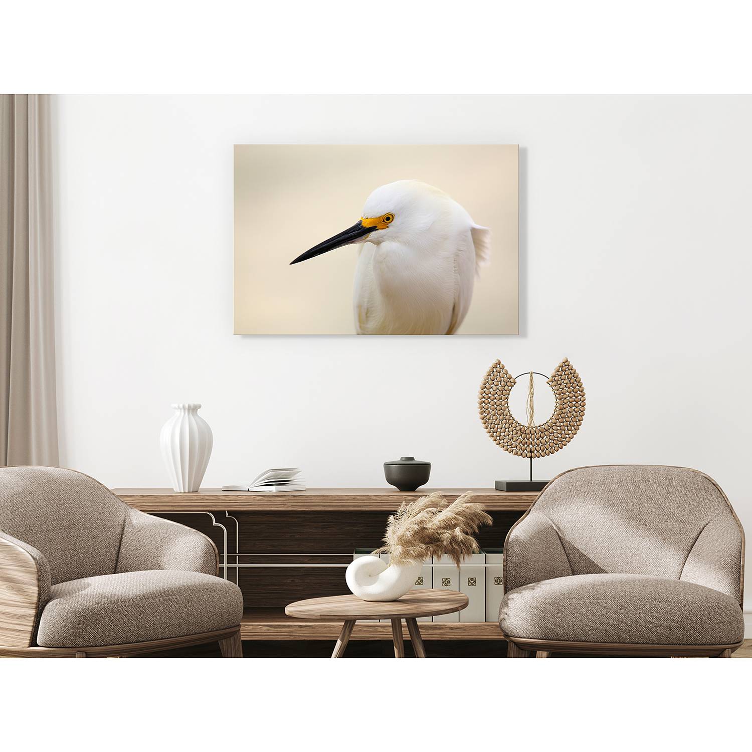 Wandbild Snowy Egret von Artgeist