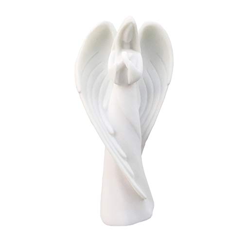 Artgenius Antike Beileidsengel Statue, 22,4 cm, Sandstein-Engel-Figuren und Statuen, Gedenkengel-Figur als Dekoration, Gedenkgeschenk (weiß) von Artgenius
