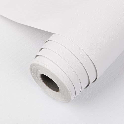 Arthome Abziehen und Aufkleben Klebefolie 40cmx3m Grastuch Strukturiert Tapete Selbstklebende und Abnehmbare Folie Für Schlafzimmer Wohnzimmer Kabinett Wandverkleidung Zum Aufkleben(Weiß） von Arthome WALL DECOR