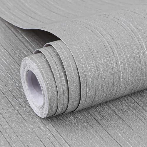 Arthome Abziehen und Aufkleben Klebefolie 60cmx10m Grastuch Strukturiert Tapete Selbstklebende und Abnehmbare Folie Für Schlafzimmer Wohnzimmer Kabinett Wandverkleidung Zum Aufkleben(Dunkel Grau） von Arthome WALL DECOR