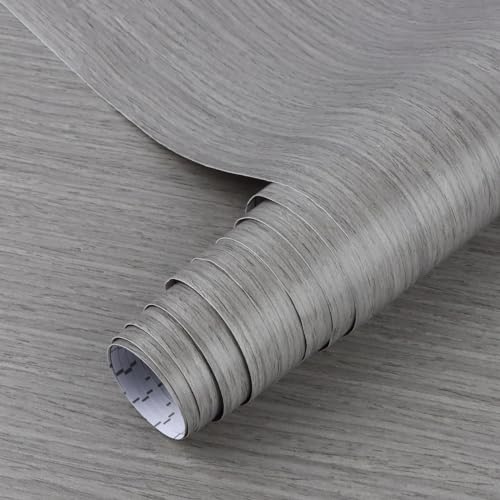 Arthome Abziehen und Aufkleben Klebefolie Selbstklebende Grau Holz Möbelfolie 60cmx5m Dekorative Vinyl Folie Für Arbeitsplatte Schränke Regal Leicht zu Reinigen Abnehmbare Wandverkleidung von Arthome WALL DECOR