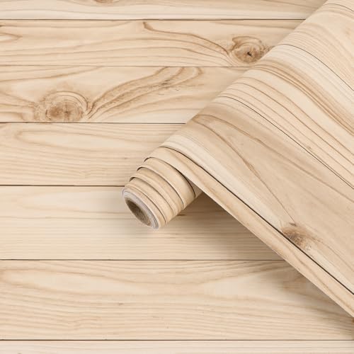 Arthome Abziehen und Aufkleben Möbelfolie Grau Holz,40cmx3m natürliche Holz Maserung Tapete Rustikal Selbstklebend Abnehmbar Wasserdicht Vinyl Wrap Klebefolie für Möbel von Arthome WALL DECOR