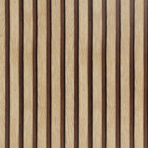 Arthome Klebefolie Modernes Holz Streifen Maserung Abziehen und Aufkleben Tapete Selbstklebende Möbelfolie Vinyl Geometrische Folie für Home Badezimmer 44cmx10m Backsplash Papier von Arthome WALL DECOR